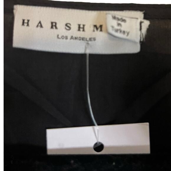 Harshman Belinda Dress Black Size Small Elegant Midi Tiered Ruffle Sleeves - Picture 3 of 5